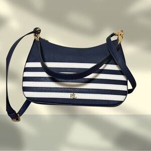 Ralph Lauren Blue and Ivory  Shoulder luxury purse. New with tag. 
Dillards.com